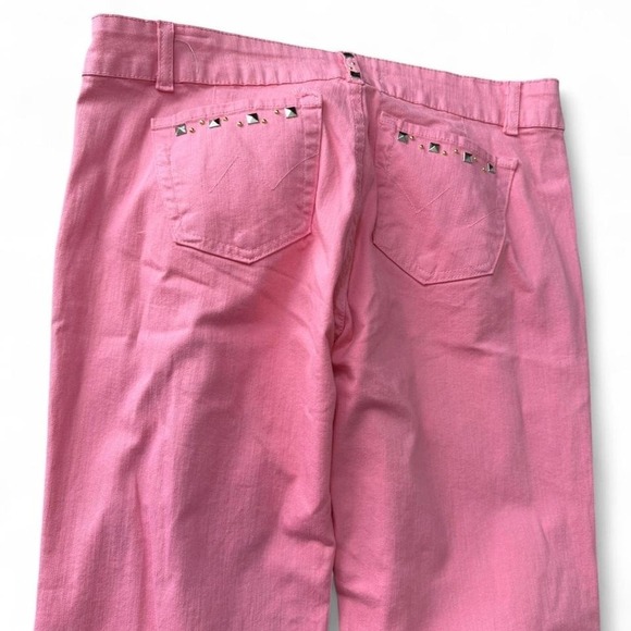 Y2K Pink Low Rise Studded Ripped Flare Jeans‎ - Picture 3 of 8